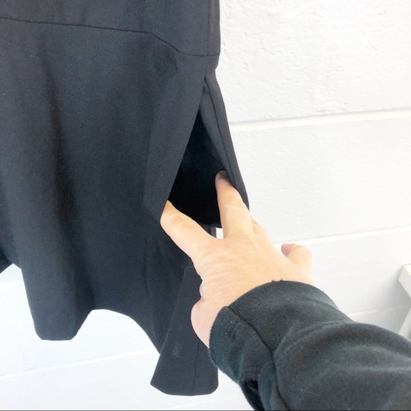 Club Monaco Black Wool Drop Waist Dress 2 - Picture 4 of 8